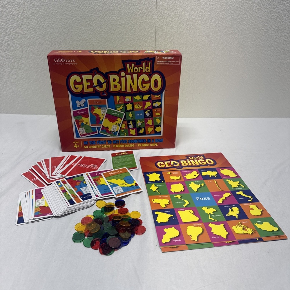 GeoToys Geo Bingo World Game 50 Countries  Homeschool complete